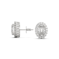 Hoa Tai Bạc 925 Nụ Oval Đính Đá - Bling Classic - VCE04