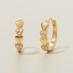 Set Khuyên Tai Trái Tim Classic - Earrings Stack Hoa Tai Trái Tim Bạc 925 CARA LUNA - Set Heart Earrings (3 chiếc)