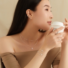 (1 cái) Khuyên Tai Hoop Huggies Bạc 925 Hình Ngôi Sao Nhỏ Đính Đá Star Huggies-VCE14-L