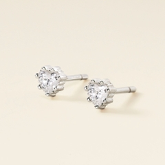 (1 cái) Khuyên Tai Stud Bạc 925 Hình Trái Tim Nhỏ Đính Đá - Tiny Heart Stud-VCE22-L