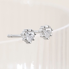 (1 cái) Khuyên Tai Stud Bạc 925 Hình Trái Tim Nhỏ Đính Đá - Tiny Heart Stud-VCE22-L