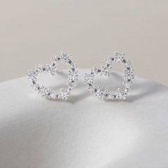 (1 cái) Khuyên Tai Stud Bạc 925 Hình Trái Tim Đính Đá - Tiny Heart Stud-VCE23-L