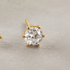 Khuyên Tai Vàng 10K Đính Kim Cương Moissanite - VCE30V