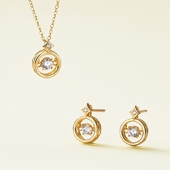Khuyên Tai Bạc 925 Mặt Tròn Đá Nhảy Hình Ngôi Sao Star Dancing Stone - VCE46