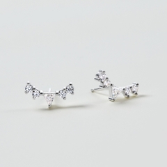 (1 Cái) Khuyên Tai Stud Bạc 925 Hình Hoa Cong Đính Đá Glowy Earrings - VCE508-L