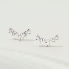 (1 Cái) Khuyên Tai Stud Bạc 925 Hình Hoa Cong Đính Đá Glowy Earrings - VCE508-L