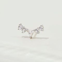 (1 Cái) Khuyên Tai Stud Bạc 925 Hình Hoa Cong Đính Đá Glowy Earrings - VCE508-L