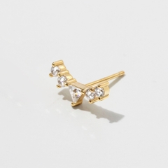 (1 Cái) Khuyên Tai Stud Bạc 925 Hình Hoa Cong Đính Đá Glowy Earrings - VCE508-L
