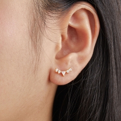 (1 Cái) Khuyên Tai Stud Bạc 925 Hình Hoa Cong Đính Đá Glowy Earrings - VCE508-L