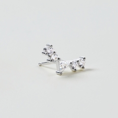(1 Cái) Khuyên Tai Stud Bạc 925 Hình Hoa Cong Đính Đá Glowy Earrings - VCE508-L