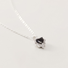 Dây Chuyền Bạc 925 Hình Trái Tim Nhỏ Đính Đá Đen CARA LUNA - Tiny Heart - VCN12
