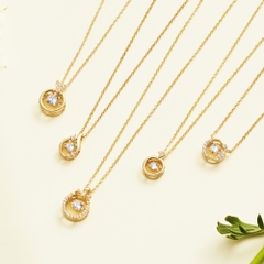 Dây Chuyền Bạc 925 Mặt Tròn Đá Nhảy Hình Ngôi Sao Đính Đá Chủ Kim Cương Moissanite Star Dancing Stone - VCN27-MS