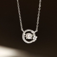 Quà Tặng 8/3 Vòng Cổ Bạc 925 Hình Mặt Trăng Đá Nhảy Moon Dancing Stone - VCN29