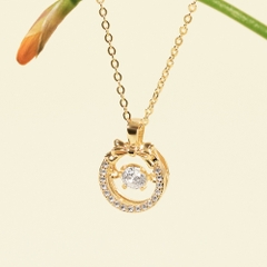 Quà Tặng 8/3 Vòng Cổ Bạc 925 Hình Nơ Đá Nhảy Bow Dancing Stone - VCN30