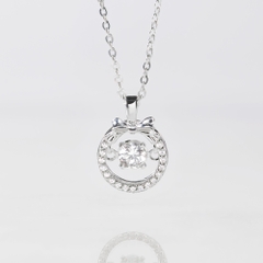 Quà Tặng 8/3 Vòng Cổ Bạc 925 Hình Nơ Đá Nhảy Bow Dancing Stone - VCN30