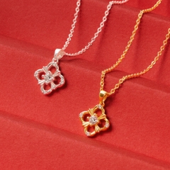 Dây Chuyền Bạc 925 Cỏ 4 Lá Đính Đá Lucky Clover - VCN45