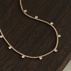 Vòng Cổ Choker Bạc 925 Charm Đá Đi Tiệc Lấp Lánh Tassel Choker - VCN505