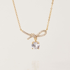 Dây Chuyền Bạc 925 Nơ Đính Đá Bow Tie Necklace - VCN511