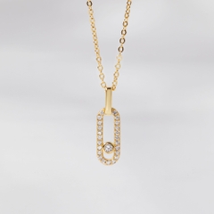 Dây Chuyền Bạc 925 Paperclip Uno Mặt Xích Kẹp Giấy Đính Đá - VCN514