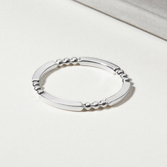 Nhẫn Bạc 925 Bi Bạc Xen Kẽ Bar & Ball Stacking Ring - VCR01