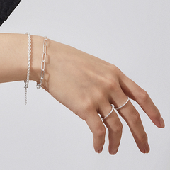 Nhẫn Bạc 925 Bi Bạc Xen Kẽ Bar & Ball Stacking Ring - VCR01