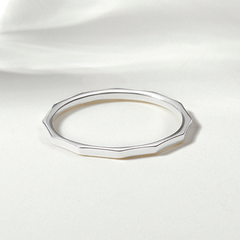 Nhẫn Trơn Bạc 925 Vát Cạnh Dainty Ring - VCR03