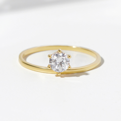 Nhẫn Bạc 925 Thanh Mảnh Đính Đá Chủ Dainty Bling - VCR04