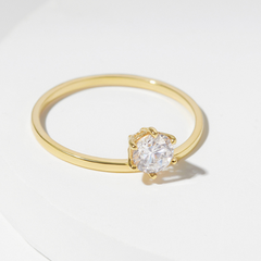 Nhẫn Bạc 925 Thanh Mảnh Đính Đá Chủ Dainty Bling - VCR04