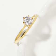 Nhẫn Bạc 925 Thanh Mảnh Đính Đá Chủ Dainty Bling - VCR04