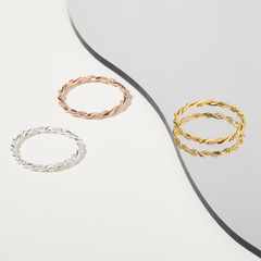 Nhẫn Bạc 925 Xoắn Mảnh Dainty Braided Ring - VCR10
