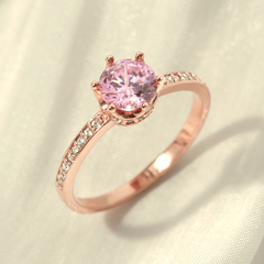 Nhẫn Bạc 925 Đá CZ Tròn Vương Miện Lấp Lánh Crown Ring - VCR16-CZ