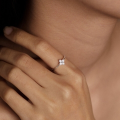 Quà Tặng 8/3 Nhẫn Bạc 925 Cỏ 4 Lá Đính Đá Charm 4 Leaf Clover - VCR503