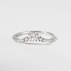 Nhẫn Mảnh Bạc 925 Vòm Đá Vương Miện Crown Ring - VCR505
