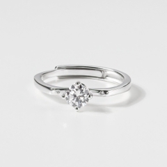 Nhẫn Mảnh Bạc 925 Đính Đá Chủ - Ring Collection