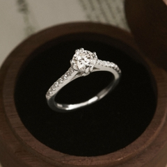 Quà Tặng 8/3 Nhẫn Bạc 925 Đá Chủ Kim Cương Moissanite Dáng Cao - VCR512-MS