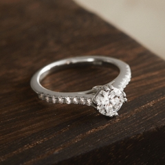 Quà Tặng 8/3 Nhẫn Bạc 925 Đá Chủ Kim Cương Moissanite Dáng Cao - VCR512-MS