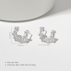 Hoa Tai Bạc 925 Mặt Trăng Khuyết Đính Đá Hàn Quốc Sweet Moon - VGE500