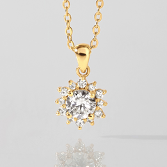 Dây Chuyền Vàng 10K Mặt Bông Tuyết Đính Kim Cương Moissanite Lấp Lánh Snowy Necklace - VGN06V