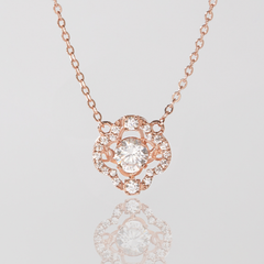 Quà Tặng 8/3 Vòng Cổ Bạc 925 Hình Cỏ 4 Lá Đá Nhảy 4 Leaf Clover - VGN08