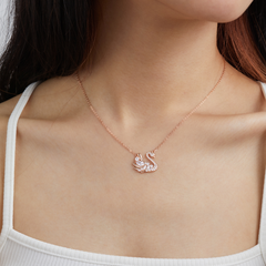 Dây Chuyền Bạc 925 Hình Thiên Nga Đính Đá Lấp Lánh Pretty Swan - VGN09
