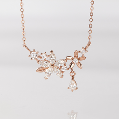 Vòng Cổ Bạc 925 Chùm Hoa Đính Đá Lấp Lánh Blossom Flower - VGN17