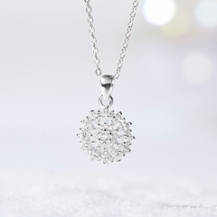 Vòng Cổ Bạc 925 Bông Tuyết Tròn Đính Đá Winter Snow - VGN500