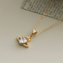 Vòng Cổ Bạc 925 Hành Tinh Sao Thổ Đính Đá Saturn Orb - VCN508