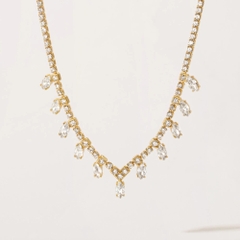 Vòng Cổ Bạc 925 Nhiều Đá Tua Rua Charm Tassel Necklace - VCN506