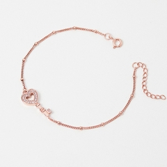 Vòng Tay Bạc 925 Chìa Khóa Trái Tim Heart Lock - VYB53