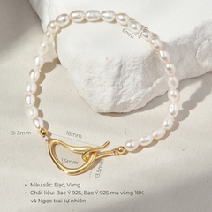 Lắc Tay Bạc 925 Đính Chuỗi Hạt Trai Tự Nhiên Sophia - VSB02