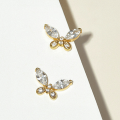 (1 cái) Hoa Tai Bạc 925 Dáng Nụ Bướm Đính Đá Dainty Butterfly-L