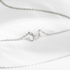 Dây Chuyền Bạc 925 Đính Đá Chữ Nhật Emerald Cut - VSN14