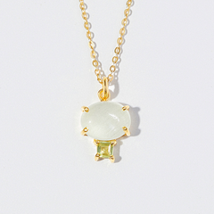 Dây Chuyền Bạc 925 Mặt Tròn Đính Đá Ngọc Hải Lam Aquamarine Tự Nhiên - VSN507