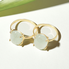 Nhẫn Bạc 925 Đính Đá Ngọc Hải Lam Aquamarine Tự Nhiên - VSR500